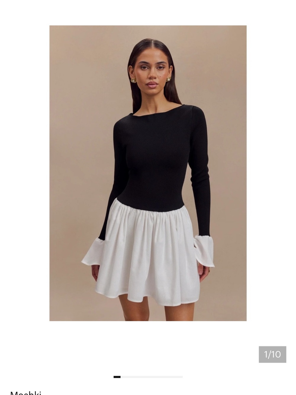 Meshki Sansa Knit And Linen Mini Dress - Black & White